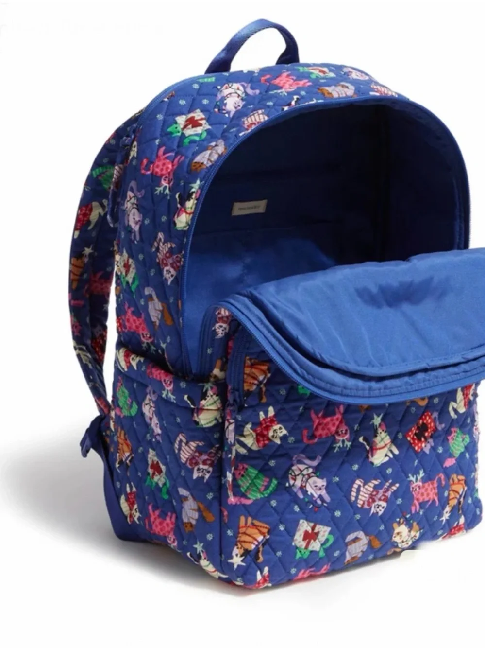 Vera Bradley Essential Large Backpack in Catnip Christmas NWT